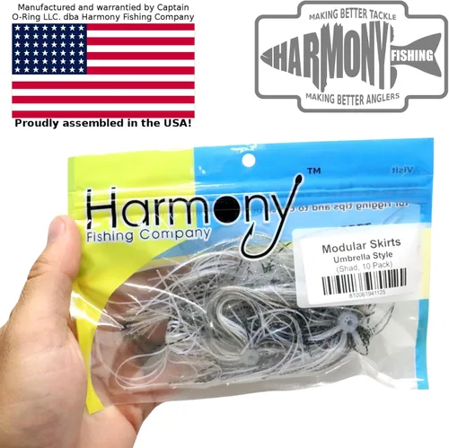 Miniatura 6 de Harmony Fishing – Faldas de paraguas de cambio rápido para jigs de pesca, spinnerbaits, buzzbaits, señuelos, cebos (paquete de 10)