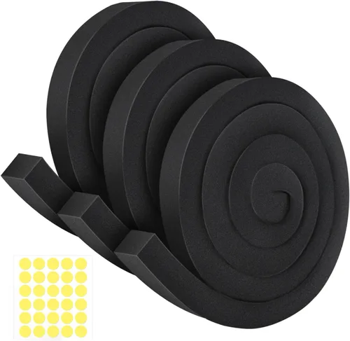 Miniatura 7 de Paquete de 2 cintas de espuma para aire acondicionado con adhesivo, 1 x 2 x 6.5 pies, kit de sellado de ventana de CA de alta resistencia, 2 PIEZAS