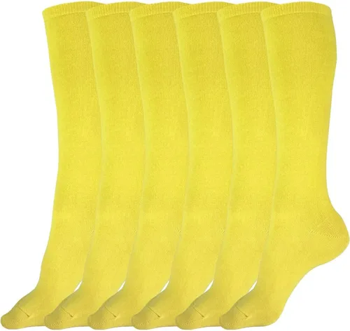juDanzy 3 pares de calcetines uniformes sólidos hasta la rodilla para niños, niñas y adultos, para la escuela, fútbol, fútbol, AFO, etc.