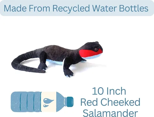 Miniatura 4 de The Petting Zoo Salamandra de peluche, regalos para niños, animales reptiles salvajes Onez, juguete de peluche de salamandra roja de 9 pulgadas