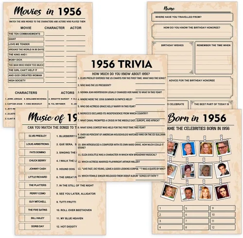 Miniatura 11 de QUPT Juegos de Fiesta de 30 Cumpleaños, Conjunto de 2 Actividades para 15 Invitados, Paquete de Juegos Nacidos en 1996, Suministros de Fiesta