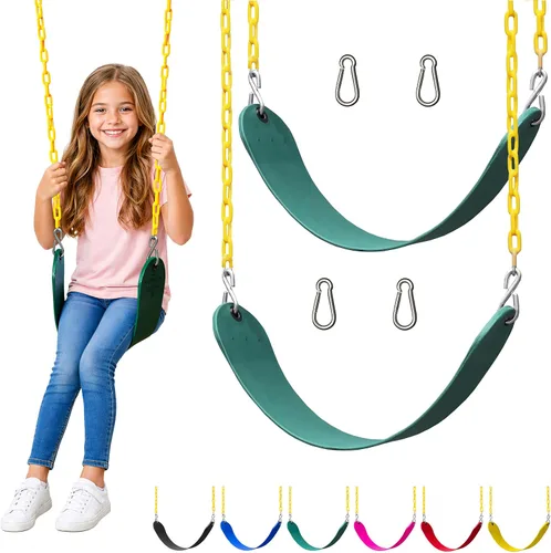Miniatura 17 de Jungle Gym Kingdom Reemplazo de asiento de columpio para exteriores, paquete de 1 columpio de repuesto para columpios para exteriores con cadenas
