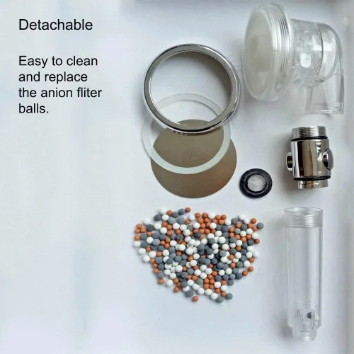 Miniatura 6 de MineralStream Cabezal de Ducha Iónico 2.0 Cabezal de Ducha de Alta Presión que Ahorra Agua con Perlas de Filtro Cabezales de Ducha Spa de Agua
