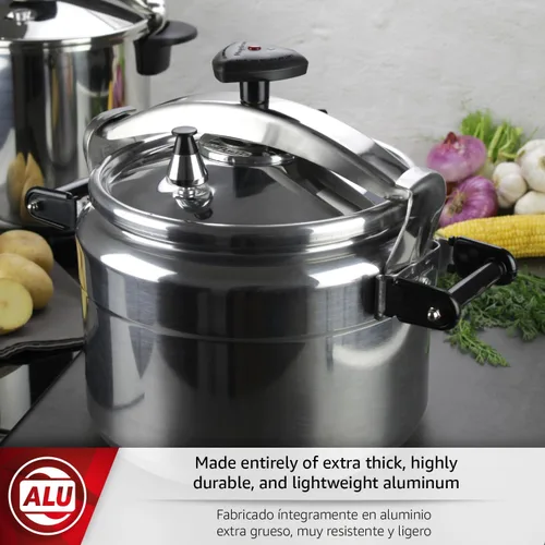 Miniatura 2 de MAGEFESA Chef - Olla a presión de aluminio de 23 cuartos de galón, tapa de acero inoxidable, base de termodifusión, 3 sistemas de seguridad, cocción