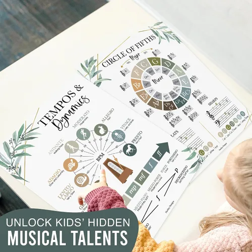 Miniatura 6 de Hadley Designs Decoración de aula de música – 9 pósteres de aula de música, pósteres de primaria, coro y solfeo, letreros de mano de solfeo e