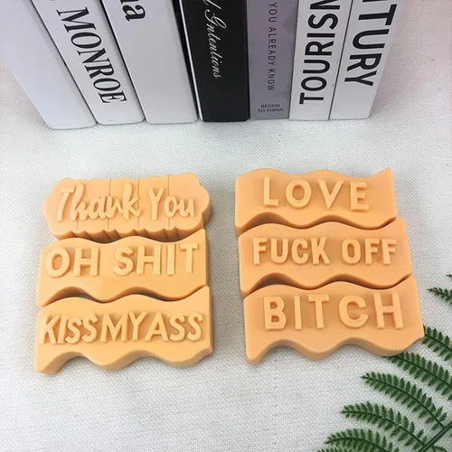 Miniatura 3 de Moldes de silicona para velas de pilar de letras del alfabeto ondulado, moldes de letras epoxi para colgante de resina de arcilla, tallado de yeso