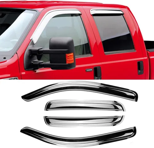 Miniatura 15 de CL4P01 - Deflector de ventilación de viento para ventana lateral original, 4 piezas de montaje exterior, bonito juego de protectores de lluvia
