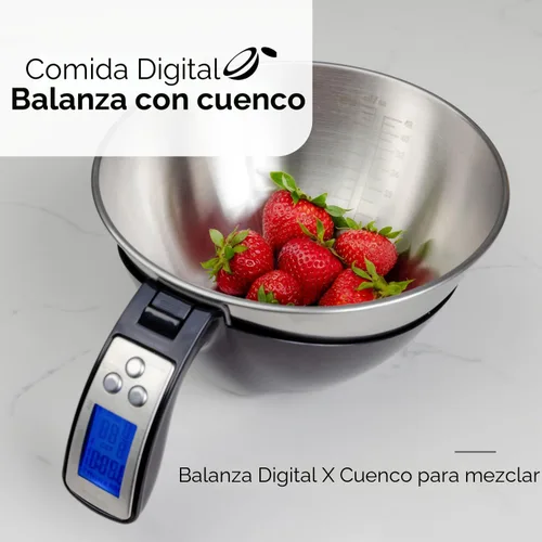 Miniatura 2 de Fradel Báscula digital de cocina con cuenco, 11 libras, gramos y onzas, tazón de mezcla extraíble, apto para lavavajillas, color negro