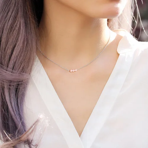 Miniatura 2 de Metzakka Sterling Silver Birthstone Choker Necklace, Handmade with 3 Dainty Real Healing Birthstone for Women Birthday Gifts