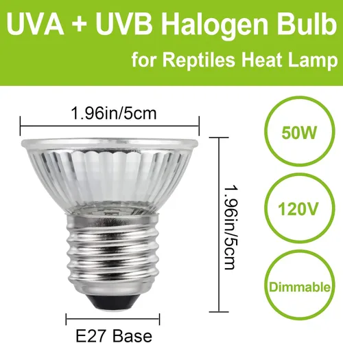 Miniatura 2 de Bombilla UVB UVA para reptiles de 50 W para reptiles y anfibios, uso para tortuga, dragón barbudo, jaulas de lagarto, bombilla de repuesto