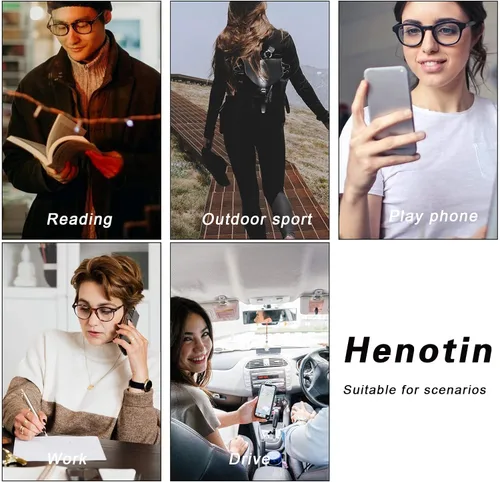 Miniatura 8 de Henotin Paquete de 4 lentes de lectura para mujer, bloqueo de luz azul, bisagra de resorte, lentes de lectura antifatiga ocular para computadora