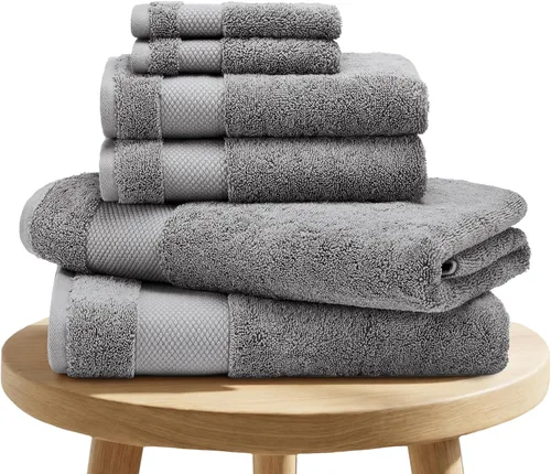 Miniatura 12 de BIOWEAVES 100% Algodón Orgánico 700 GSM Suave Juego de Toallas Premium de 6 Piezas Certificado GOTS, 2 Toallas de Baño, 2 Toallas de Mano y 2 Paños