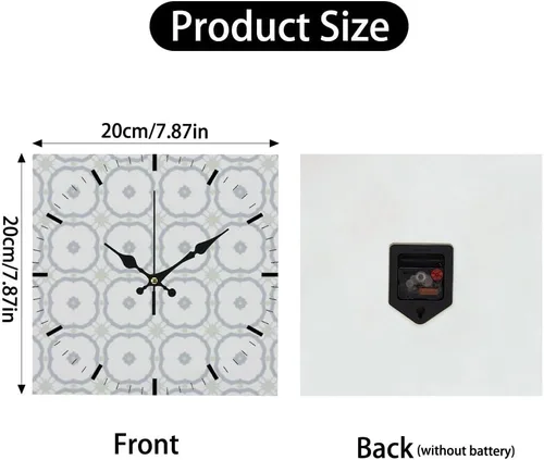 Miniatura 2 de White Floral Flower Green Star Wall Clock Decorative Wall Clocks Decorative Plug in Clock Battery Operated Clocks Garage for Kitchen Bathroom
