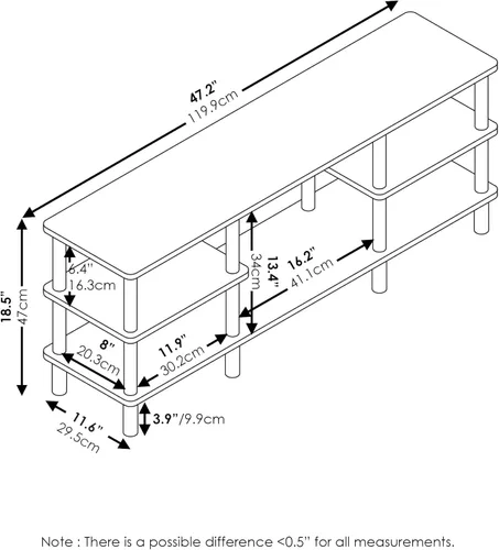 Miniatura 21 de Furinno 11191BK THE Centro de Entretenimiento Soporte para TV, Negro