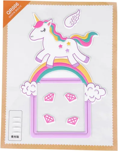 Decoración de pared con imágenes de unicornio, calcomanía de pared luminosa, diseño creativo de unicornio para fiesta en casa