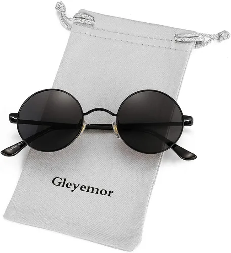 Gleyemor John Lennon - Gafas de sol polarizadas pequeñas redondas para hombres y mujeres diseño de círculos hippie color rojo y amarillo