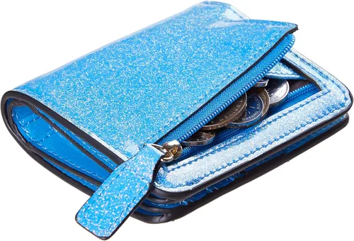 Miniatura 2 de Gostwo - Cartera compacta de piel genuina de lujo para mujer con bloqueo de RFID y ventana de identificación