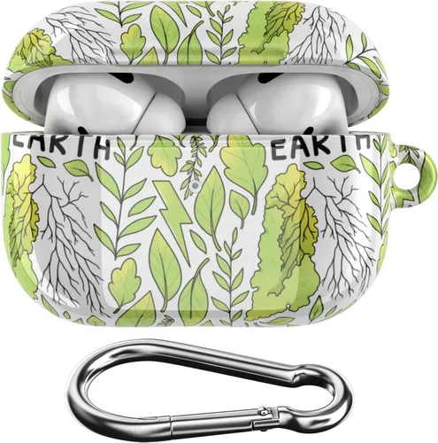 Miniatura 6 de Funda compatible con Airpods Pro Airpods 1, 2, 3 generación, sostenible, de cuerpo completo, diseño ecológico, funda de plástico con llavero Go