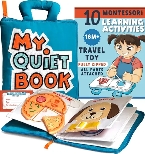 My Quiet Book - Viaje en Coche Avión para Niños Pequeños - Todas las Partes Conectadas - Libro de Tablero de Actividades Montessori, Juguetes de