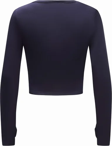 Miniatura 4 de OThread & Co. Camiseta corta de manga larga para mujer, cómoda con agujero para el pulgar, capa elástica básica