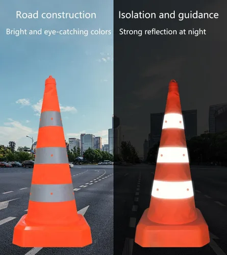 Miniatura 7 de Conos de tráfico plegables, conos de seguridad para estacionamiento en carretera, conos de construcción, conos de construcción, tiras reflectantes