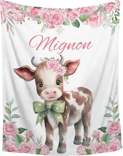 Miniatura 20 de Mantas de bebé personalizadas con diseño de animales, manta personalizada con nombre para niños y niñas, manta de bebé personalizada, regalos