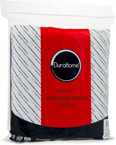 Miniatura 7 de Pajitas de batido negras jumbo extra anchas envueltas individualmente, paquete de 100 unidades, licuado de 0.47 pulgadas, sin BPA, popote de té