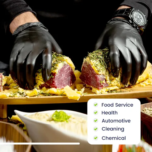 Miniatura 7 de CLEAN SPACE PROJECT CSP Black Nitrile Food Safe Gloves - Heavy Duty 5.5 Mil, Disposable cleaning Nitrile gloves - Latex Free Powder Free