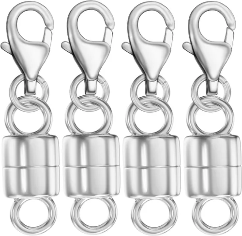 Miniatura 12 de Dailyacc Collar magnético de langosta Cierres y cierres de seguridad de oro de 14 quilates y plata convertidores de joyería para pulseras y extensor
