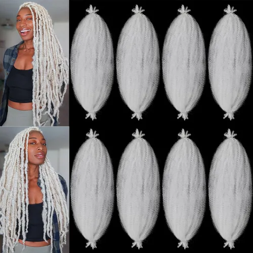 Miniatura 66 de Marley Twist - Cabello trenzado de 10 pulgadas, cabello trenzado preseparado y afro trenzado, 8 paquetes para rastas sintéticas desgastadas