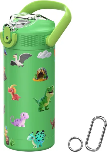 Miniatura 21 de MYFOREST - Botella de agua aislada para niños de 14 onzas / 13.5 fl oz, forro sin olor, 3D Touch No Plastic Taste, Surgical Steel - No Chemical