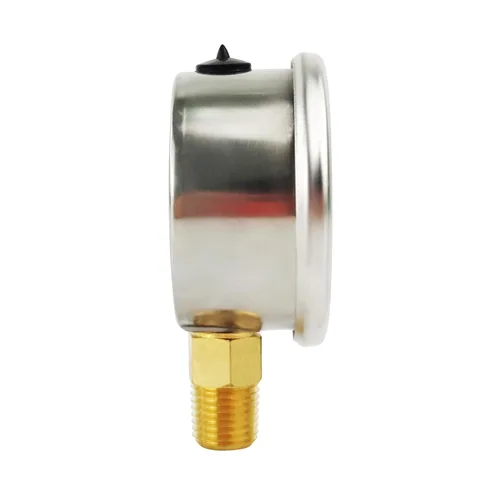 Miniatura 2 de HFS (R) -30 inHg-0 PSI Medidor de presión de vacío relleno de glicerina, tamaño de dial de 2", montaje inferior NPT de 1/4", caja de acero