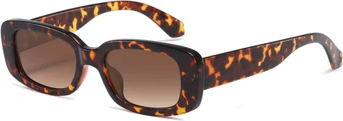 kimorn Lentes de sol rectangulares para mujeres y hombres, modernos, retro, a la moda, gafas de sol vintage de los años 90, protección UV 400, marco
