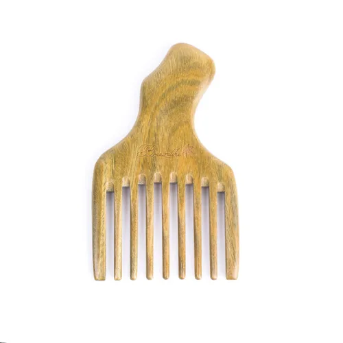 Miniatura 3 de Breezelike Peine de madera para cabello rizado, peine de madera de dientes anchos naturales para cabello rizado, peine de madera de sándalo sin