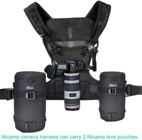 Miniatura 2 de Nicama NC-Vest Arnés de Pecho Portador de Cámara Dual, Correa de Cámara de Doble Hombro para Canon 6D 5D2 5D3 Nikon D800 D810 Sony A7S A7R A7S2