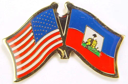 Bandera de HaitíEstados Unidos 1" solapa de metal y pin para sombrero - Muestra tu orgullo Republique d'Haïti Repiblik d Ayiti
