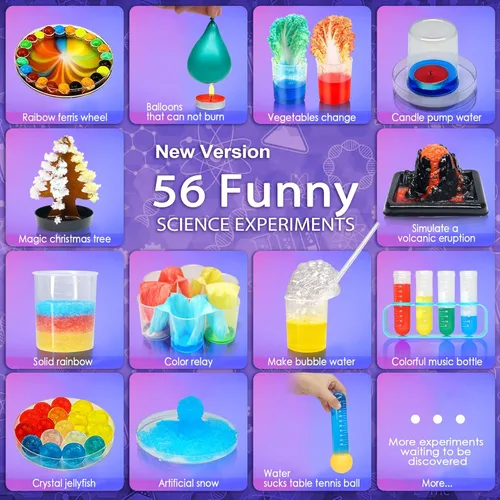 Miniatura 3 de Kit Educativo de Ciencias para Niños - 56 Experimentos de Laboratorio Científico con Traje de Científico de Laboratorio, Kits de Ciencias para Niños