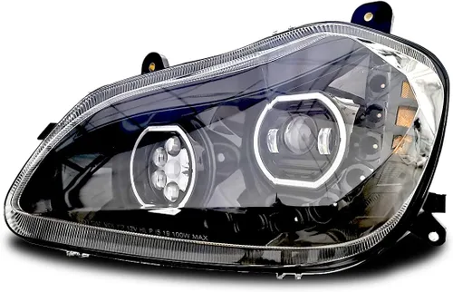 Miniatura 19 de Conjunto de par de faros delanteros LED completos Blackout para camiones semi Kenworth T660 170 T270 T370 T660 T700 2008-2019 DRL Halo Secuencial