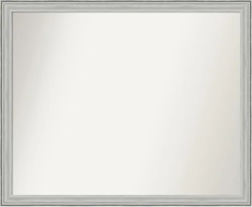 Miniatura 237 de Amanti Art Espejo de baño plateado para sobre fregadero, 25 x 25 pulgadas, espejo de tocador cuadrado estrecho de níquel cepillado, marco de madera