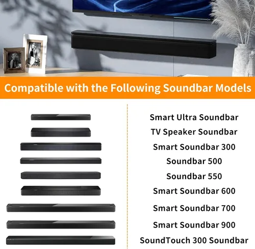 Miniatura 2 de tiebutie Soporte de pared para barra de sonido Bose WB-300 SoundTouch 300 300/500/550/600/700/900/950 Smart Ultra con kit de herramientas, soporte