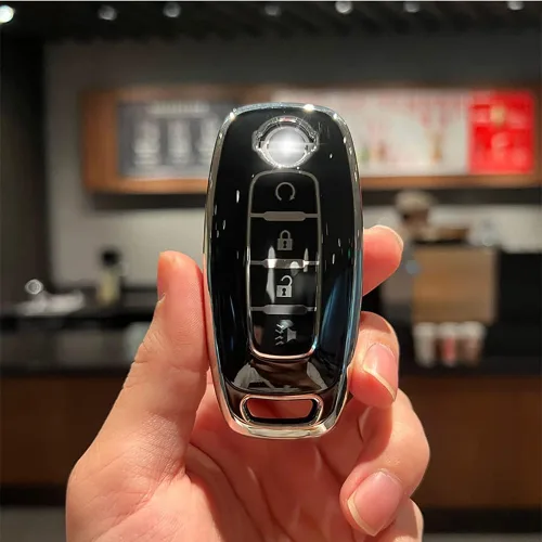 Miniatura 5 de ontto Funda para llavero de 4 botones con llavero compatible con Nissan 2023 X-Trial Kicks Rouge Pathfinder, funda inteligente para llave remota