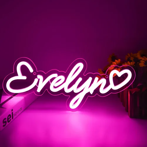 Miniatura 23 de Letrero de neón Emma para decoración de pared, luz LED con nombre para dormitorio de niños, decoración de fiesta de cumpleaños, tamaño 11.8 x 5.1