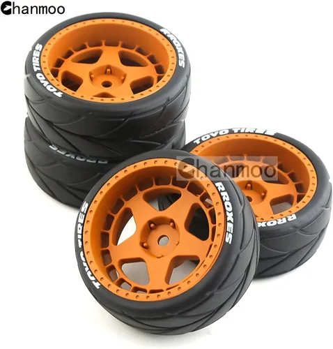 Miniatura 3 de Neumáticos de 1/10 RC On Road y ruedas hexagonales de plástico duro de 0.472 in, neumáticos de goma para 1:10 Rally Racing Car Tamiya XV01 XV02 TA06