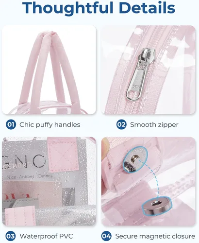 Miniatura 4 de BAGSMART Bolso Transparente para Eventos en Estadios 12 x 6 x 12, Bolso Bandolera Transparente para Mujeres para Viajes, Festival