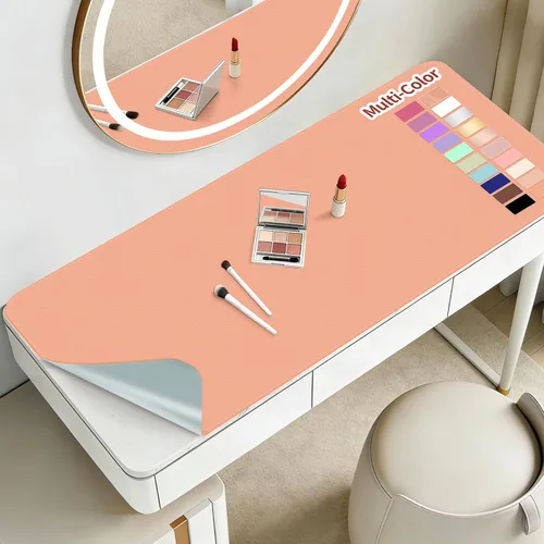 Miniatura 16 de Alfombrilla de maquillaje para tocador para proteger la parte superior del escritorio de 23.6 x 11.8 pulgadas, tapete de maquillaje de doble cara