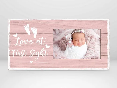 Miniatura 12 de Orchroma Marcos de Fotos para Bebé, Regalos de Revelación de Género, Decoración para Cuarto de Niña, Marco de Fotos 8x10 "Amor a Primera Vista