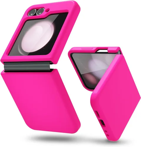 Miniatura 28 de oakxco Funda para teléfono Samsung Galaxy Z Flip 4, agarre de silicona líquida, bonita fina delgada cubierta de gel TPU de goma suave lisa