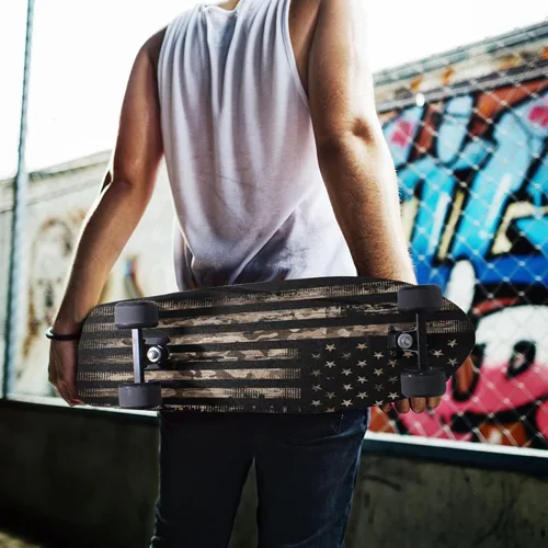 Miniatura 6 de ALAZA Hojas de cinta de agarre para patineta de camuflaje con bandera vintage americana, 33 x 9 pulgadas, sin burbujas, antideslizante, papel