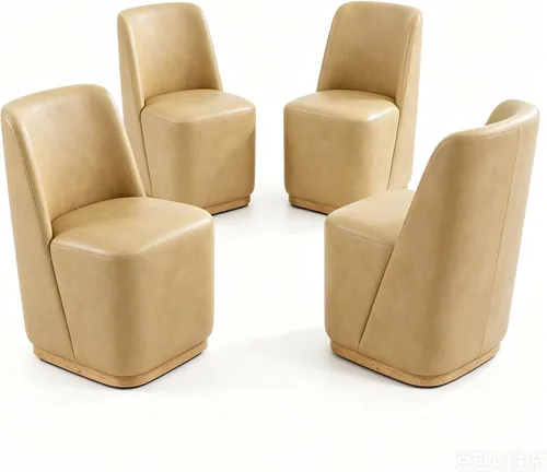 Miniatura 14 de CHITA Juego de 2 sillas de comedor tapizadas giratorias con ruedas, silla de comedor de tela moderna certificada FSC con ruedas, sillas de comedor