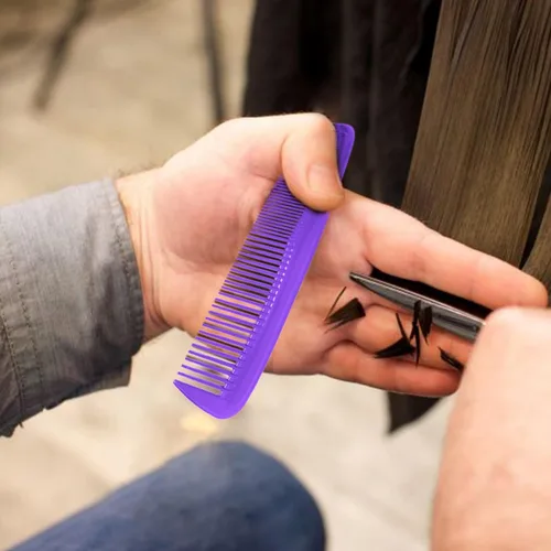Miniatura 7 de Soft 'N Style Cuidado del cabello, 4 paquetes de peines irrompibles - peine para hombres/peine de dientes finos/peines para cabello Púrpura